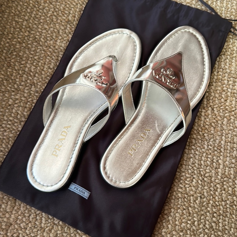 Prada logo sandals